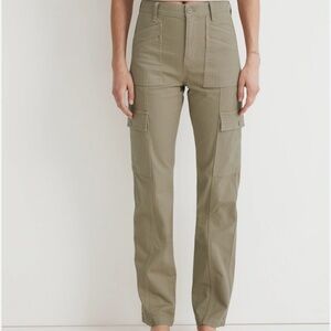 Madewell Khaki Curvy Cargo Pants Size 27X30” Straight-Leg High Rise 90’s Utility
